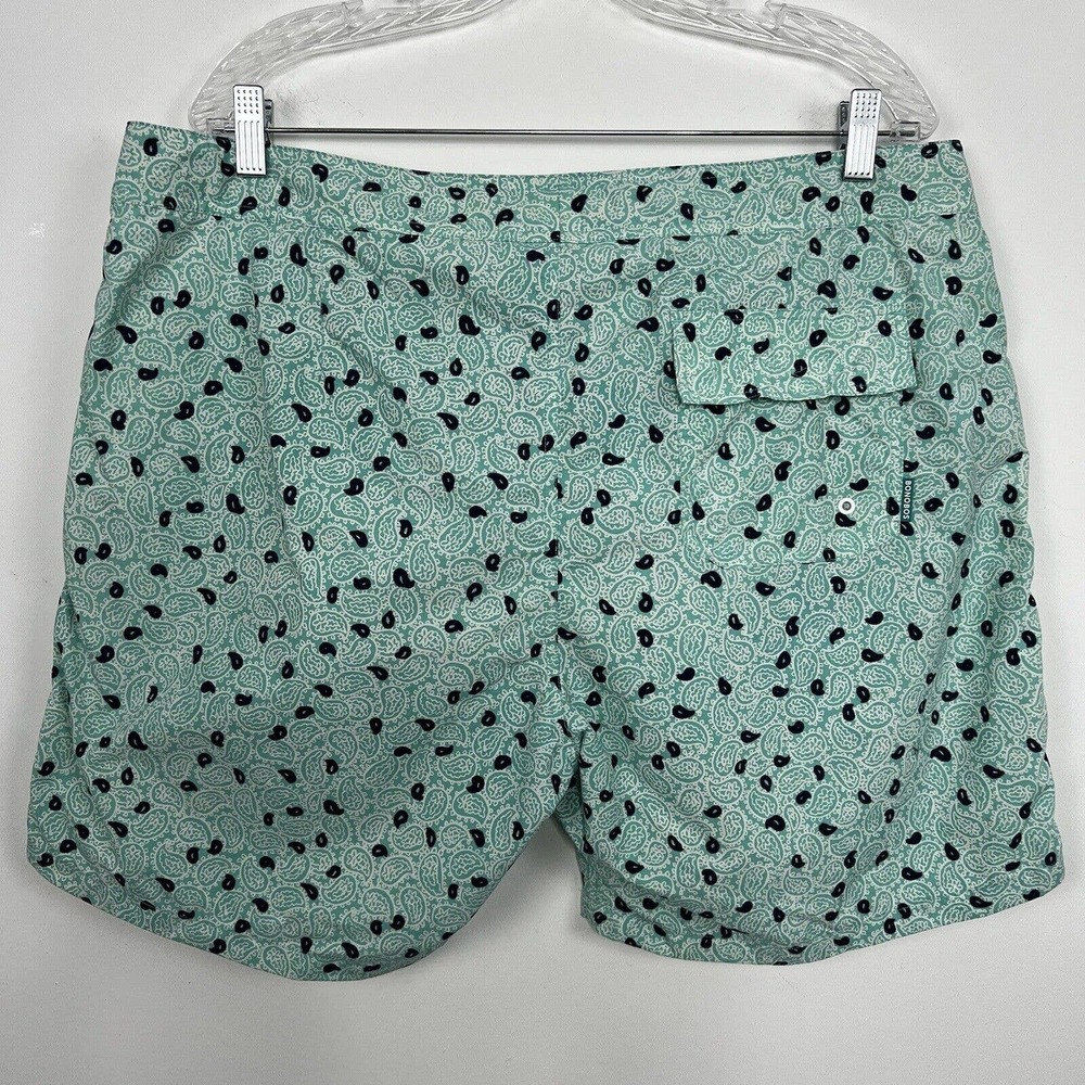 Bonobos Swim Trunks Men's 38 Green Seafoam Paisley Print 7" Inseam W Brief Liner - Picture 10 of 12